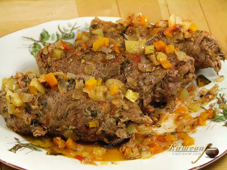 Beef tenderloin rolls with herbs - recipe with photo, Georgian cuisine