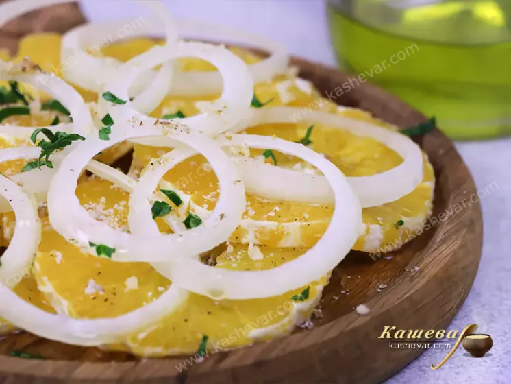 Апельсиновый салат с луком – рецепт с фото, марокканская кухня