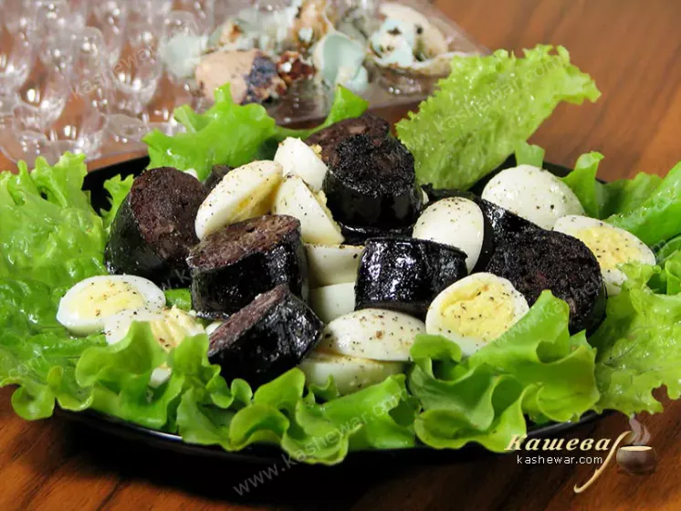 Warm blood sausage salad - recipe with photo, Gordon Ramsay