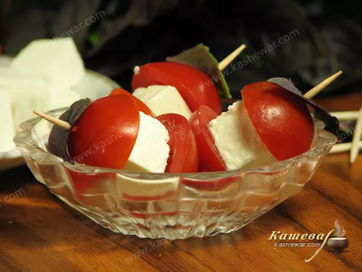 Cherry tomato and feta skewers - recipe with photo, Gordon Ramsay
