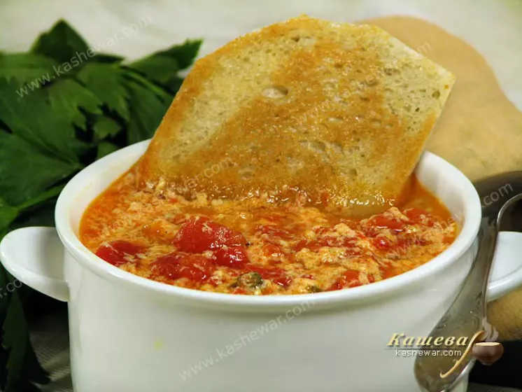 Soup with tomatoes and sweet peppers – recipe with photo, Italian cuisine