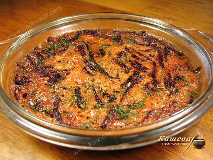 Baked beet and eggs - recipe with photo, Greek cuisine