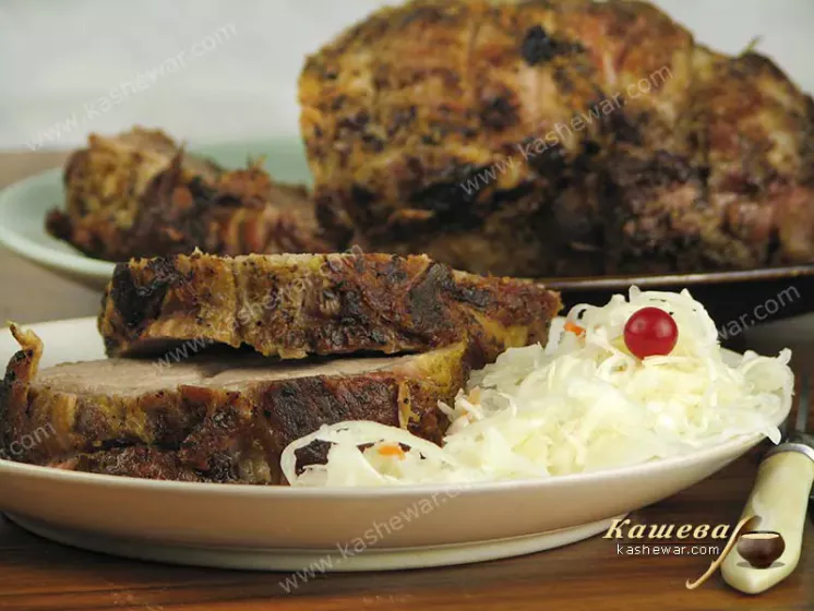 Baked pork neck - recipe with photo, main courses