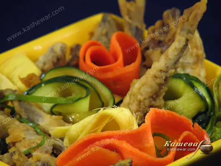 Fried fish trifle sakana no namban-zuke – recipe with photo, Japanese cuisine